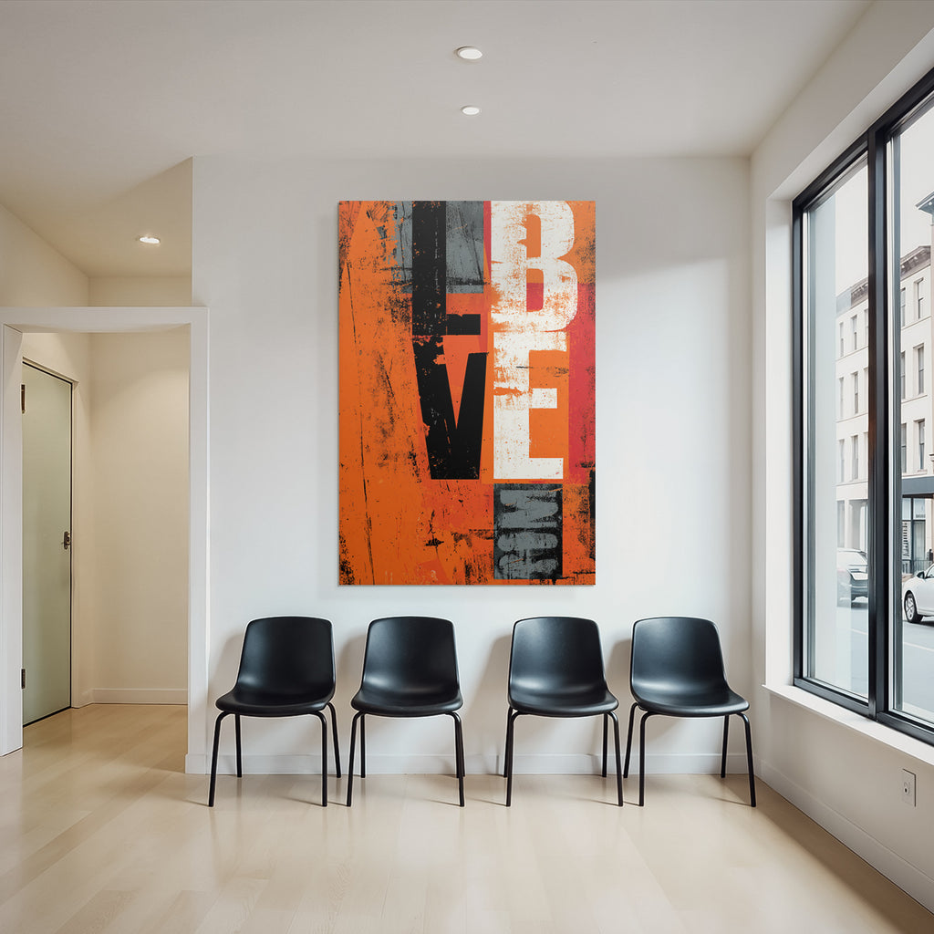Liebe Abstrakt Design Orange Schwarz Grau