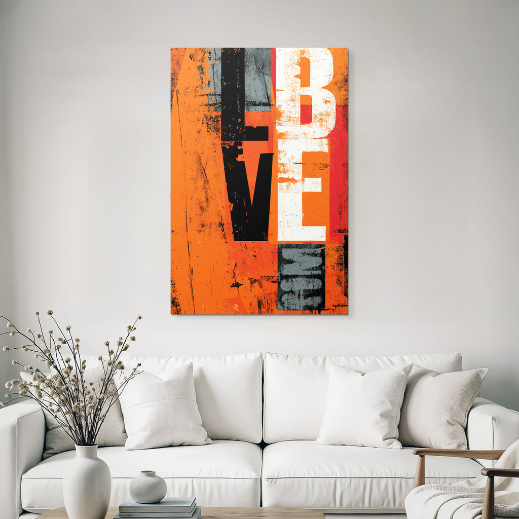 Liebe Abstrakt Design Orange Schwarz Grau