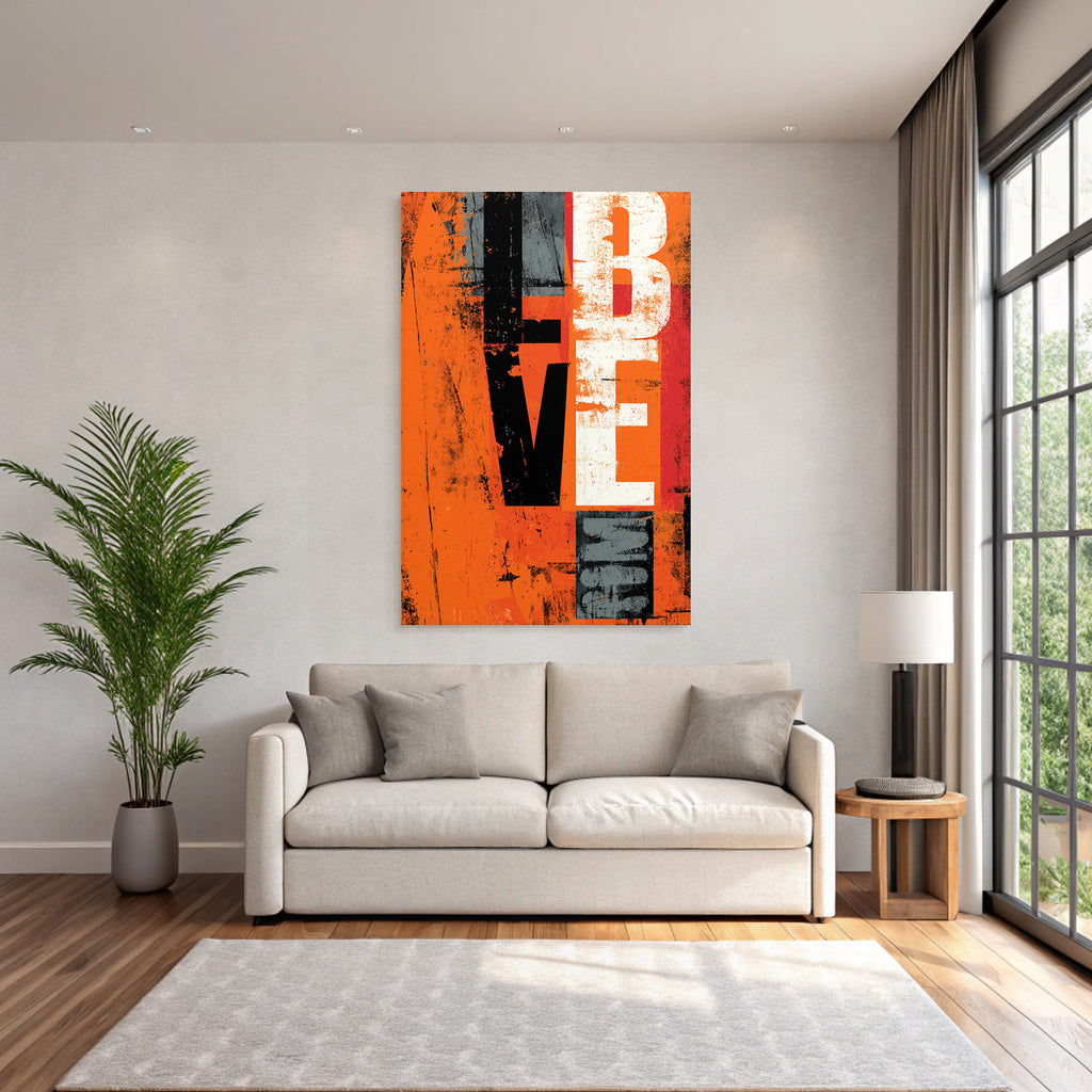 Liebe Abstrakt Design Orange Schwarz Grau