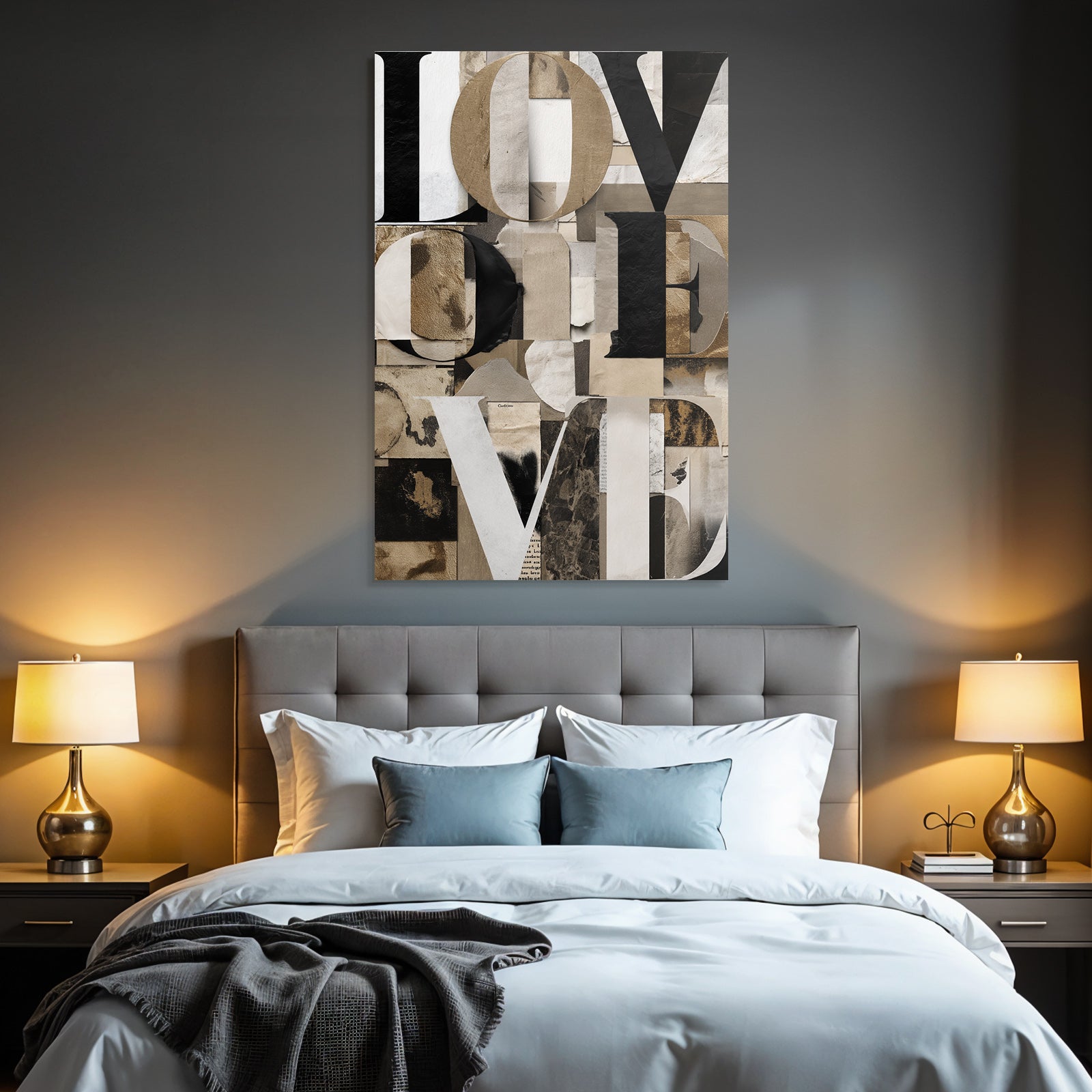 Liebe Collage Mit Texturen Und Mustern