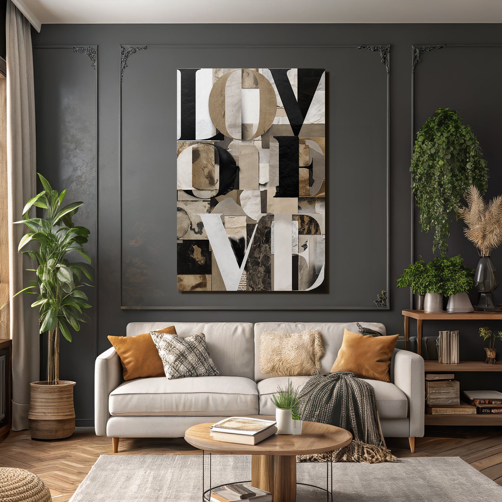 Liebe Collage Mit Texturen Und Mustern