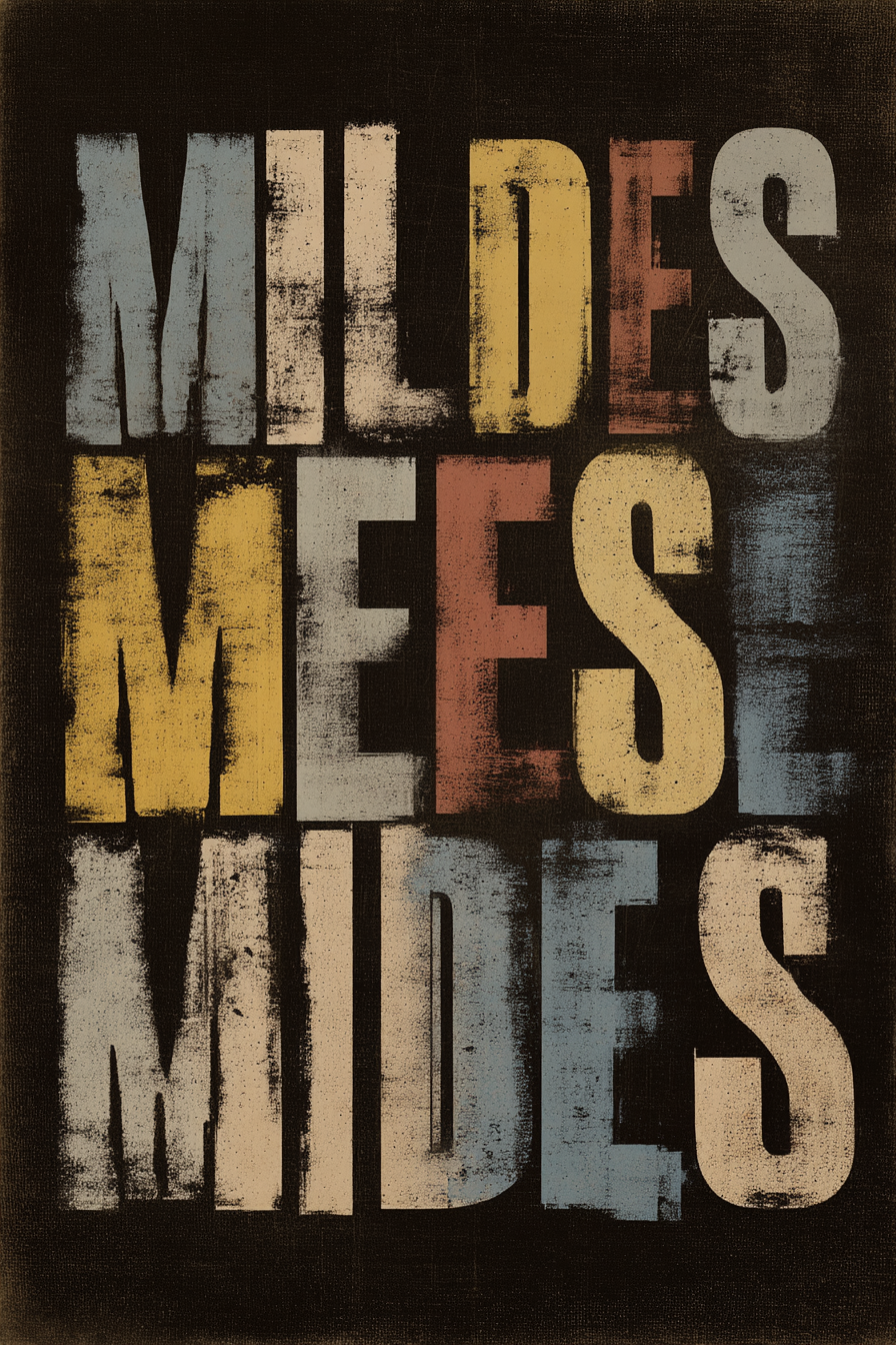 Mil Des Mees Mides Graphic Design Vintage Style | Typografische Kunst | Kunstgattungen