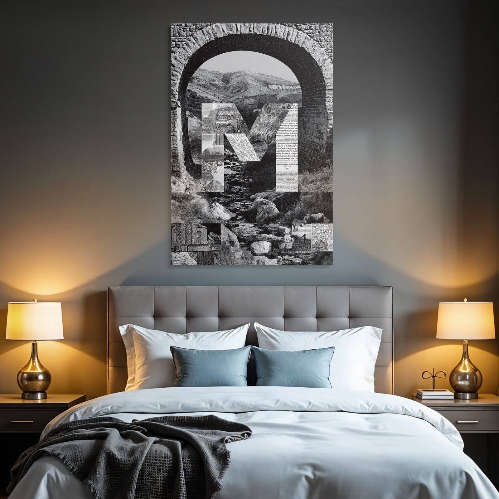 Stone Arch Landscape With M Textures Pattern