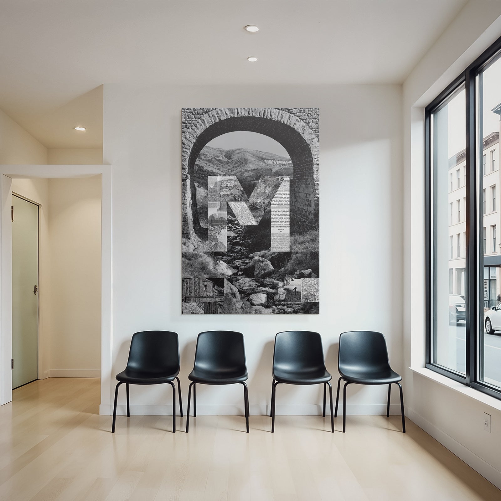Stone Arch Landscape With M Textures Pattern