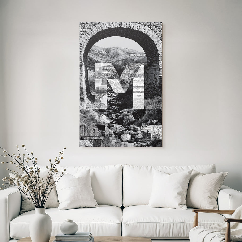Stone Arch Landscape With M Textures Pattern