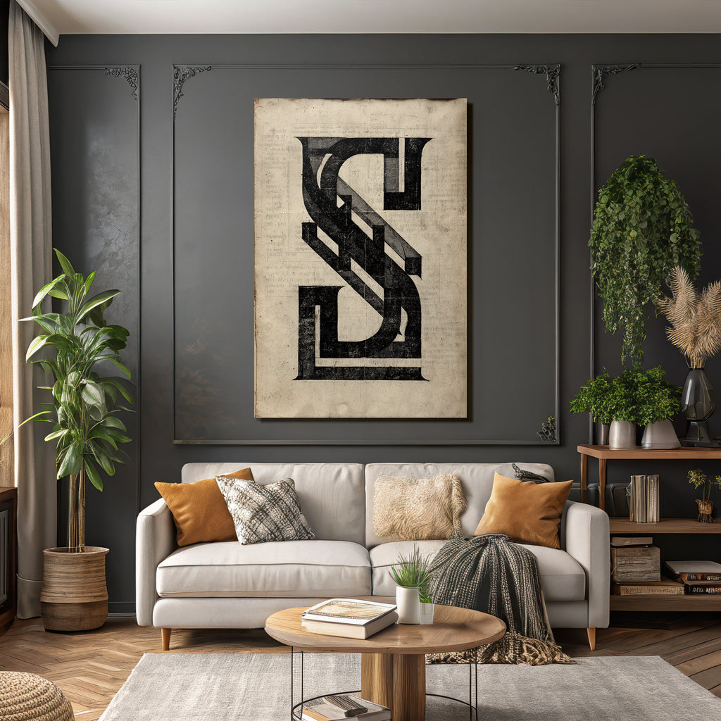 Stylisierte Darstellung Des Buchstabens S Mit Intrikaten Design Elementen