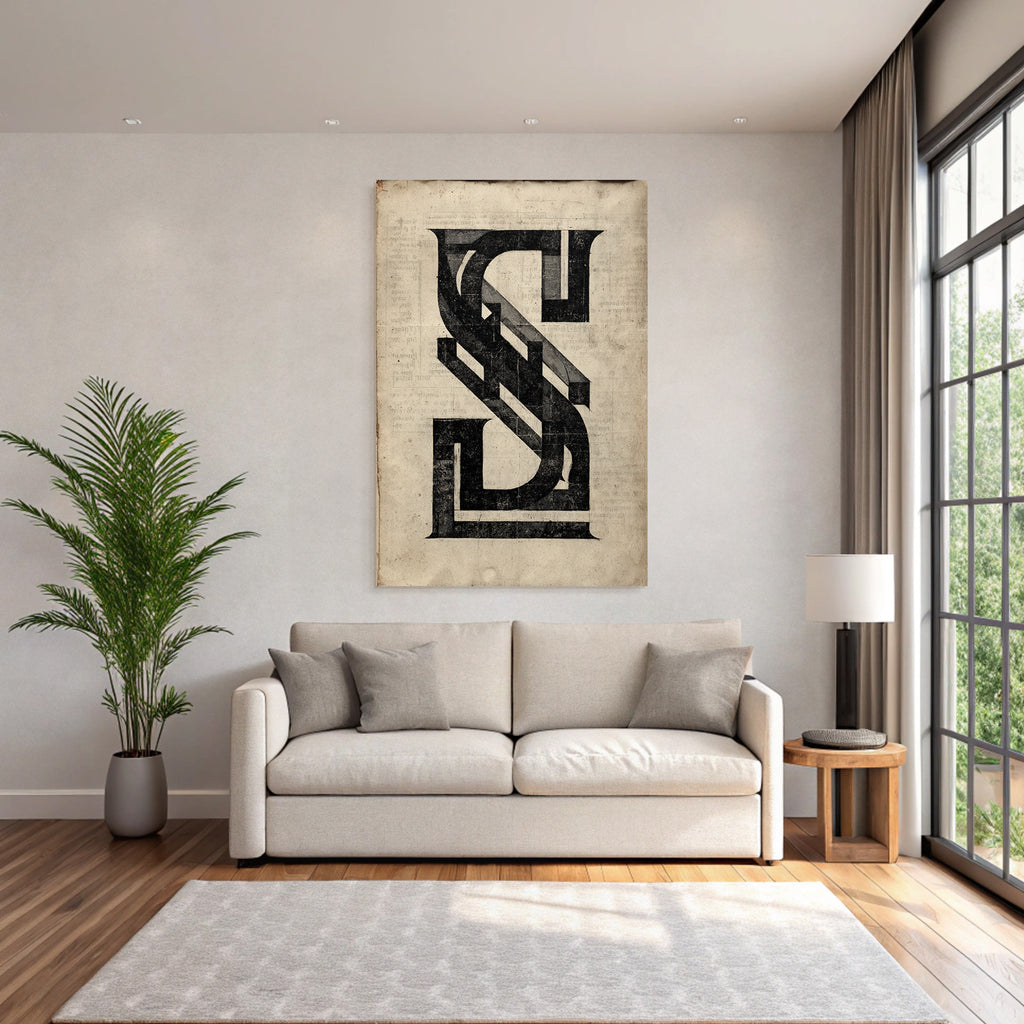 Stylisierte Darstellung Des Buchstabens S Mit Intrikaten Design Elementen