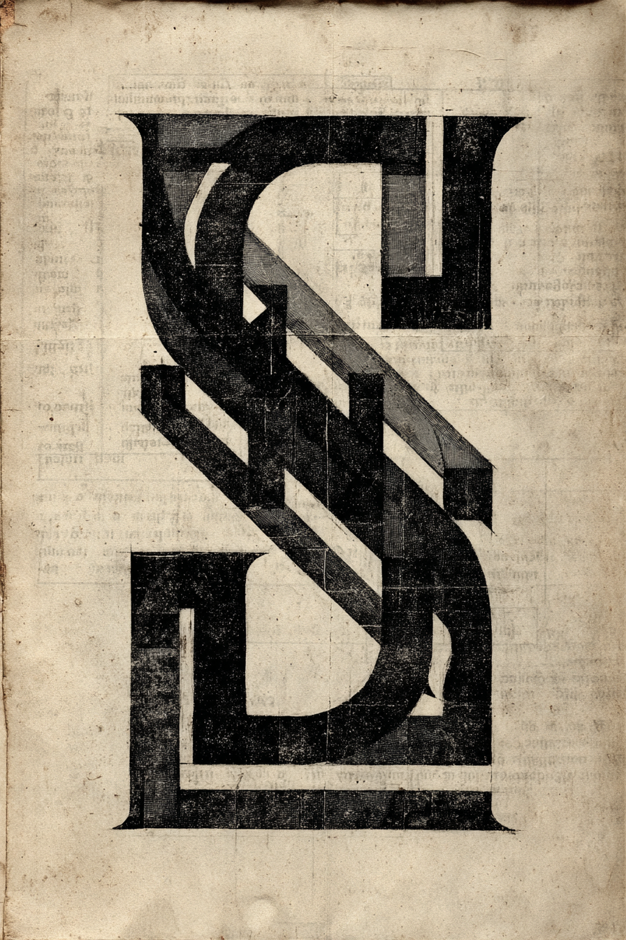 Stylisierte Darstellung Des Buchstabens S Mit Intrikaten Design Elementen | Typografische Kunst | Kunstgattungen