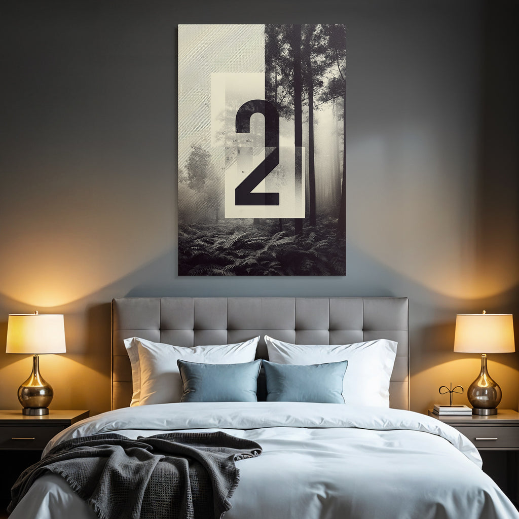 Stylisierte Zwe Overlaid Auf Waldszene Mit Nebel Und Farnen