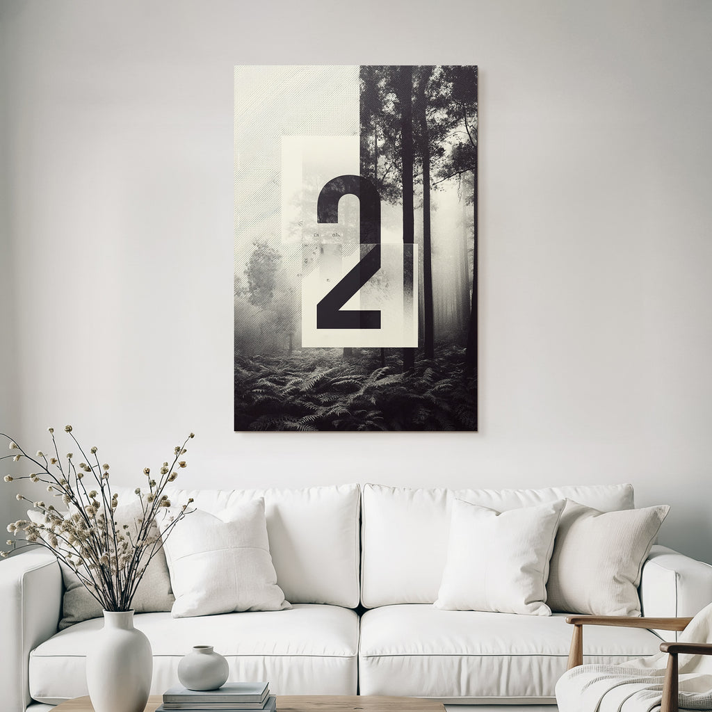Stylisierte Zwe Overlaid Auf Waldszene Mit Nebel Und Farnen