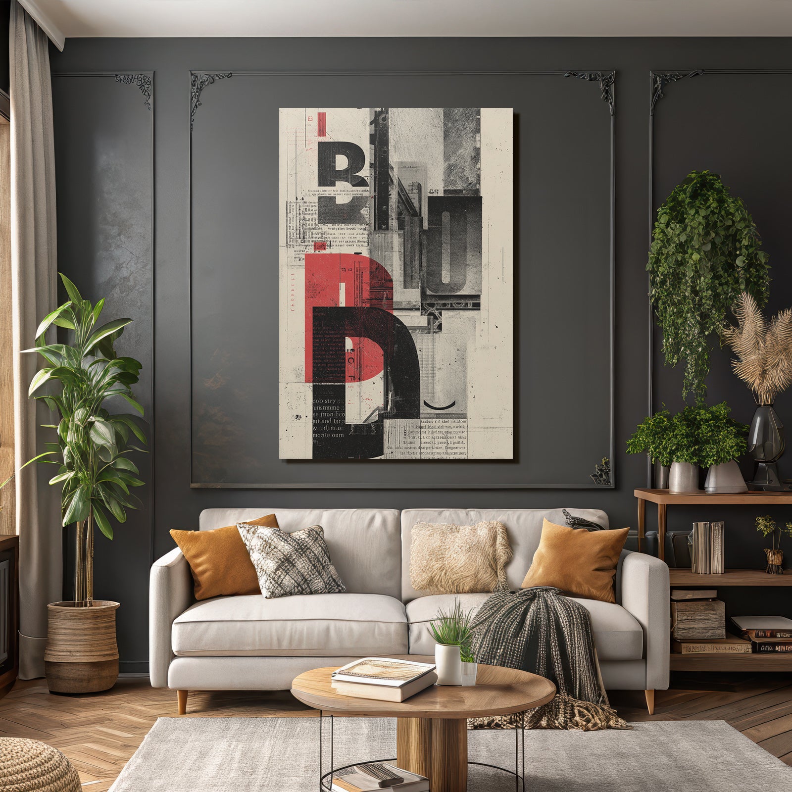 Typografie Collage Vintage Texturen Bundd