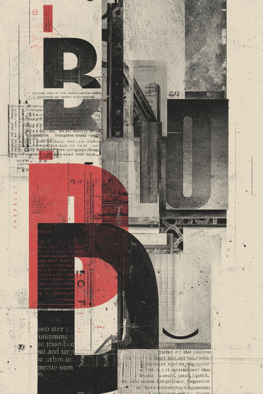 Typografie Collage Vintage Texturen Bundd | Typografische Kunst | Kunstgattungen
