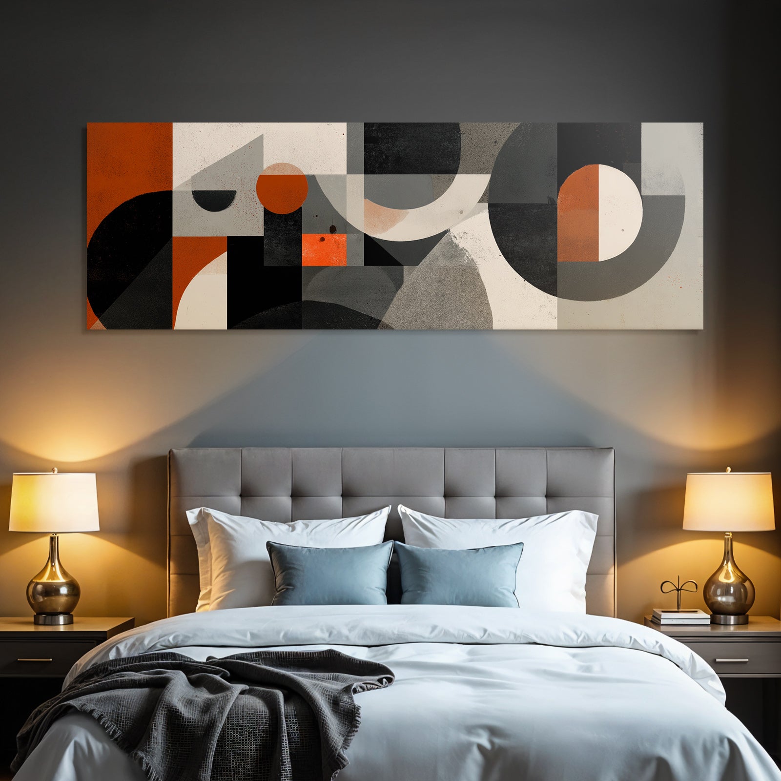 Abstracte Geometrische Formen Moderne Kunst Orange Grau Und Beige