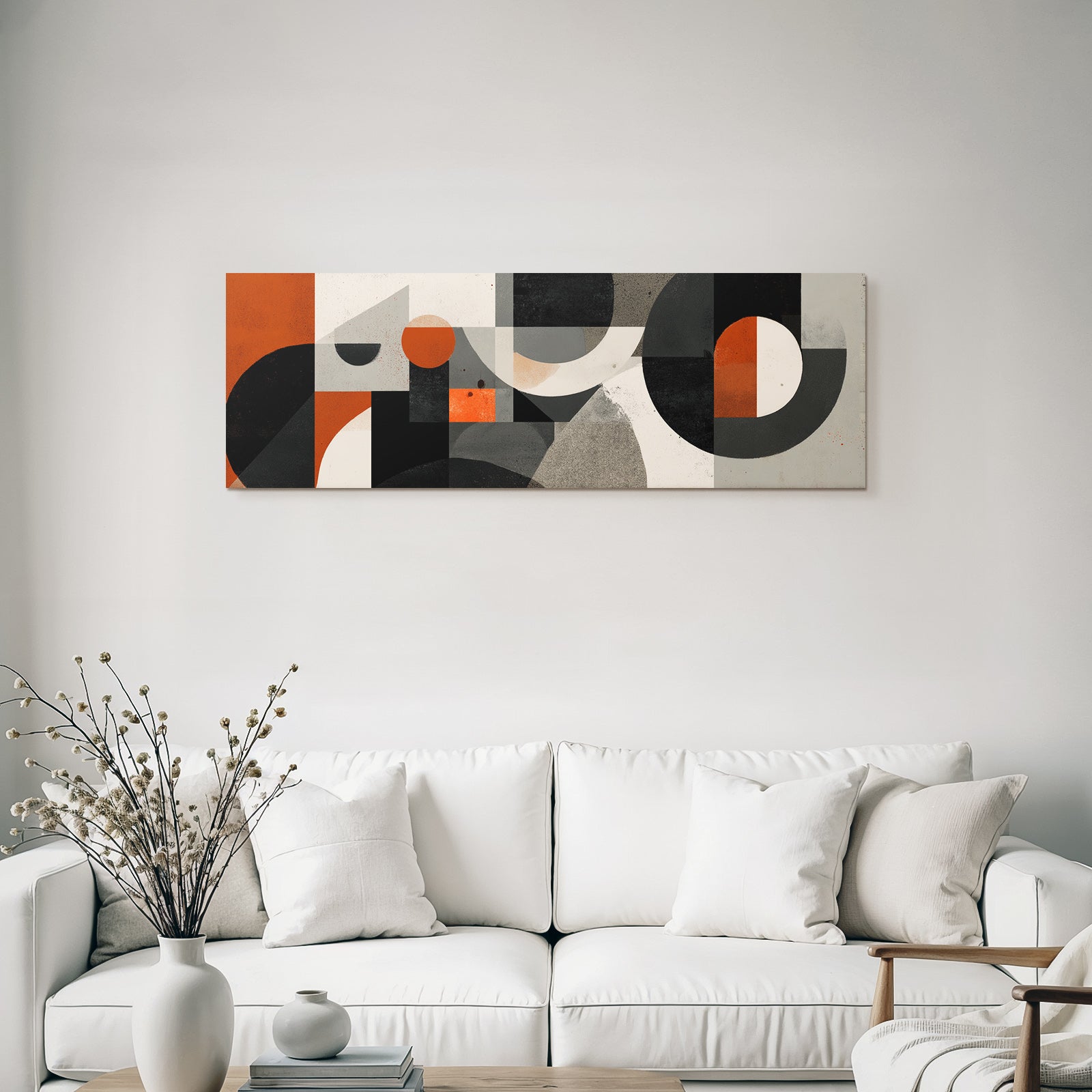 Abstracte Geometrische Formen Moderne Kunst Orange Grau Und Beige