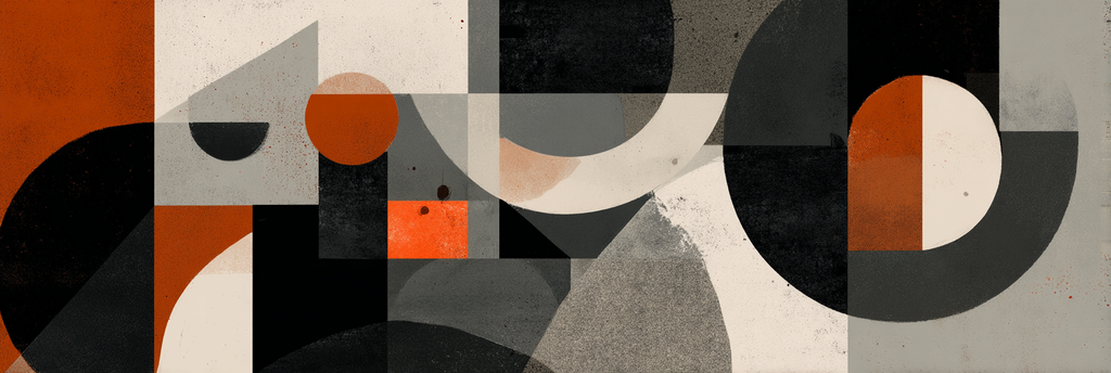 Abstracte Geometrische Formen Moderne Kunst Orange Grau Und Beige | Typografische Kunst | Kunstgattungen