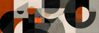 Abstracte Geometrische Formen Moderne Kunst Orange Grau Und Beige | Typografische Kunst | Kunstgattungen
