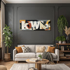 Abstracte Kunst Mit Bold Shapes Und Stylisierten Buchstaben