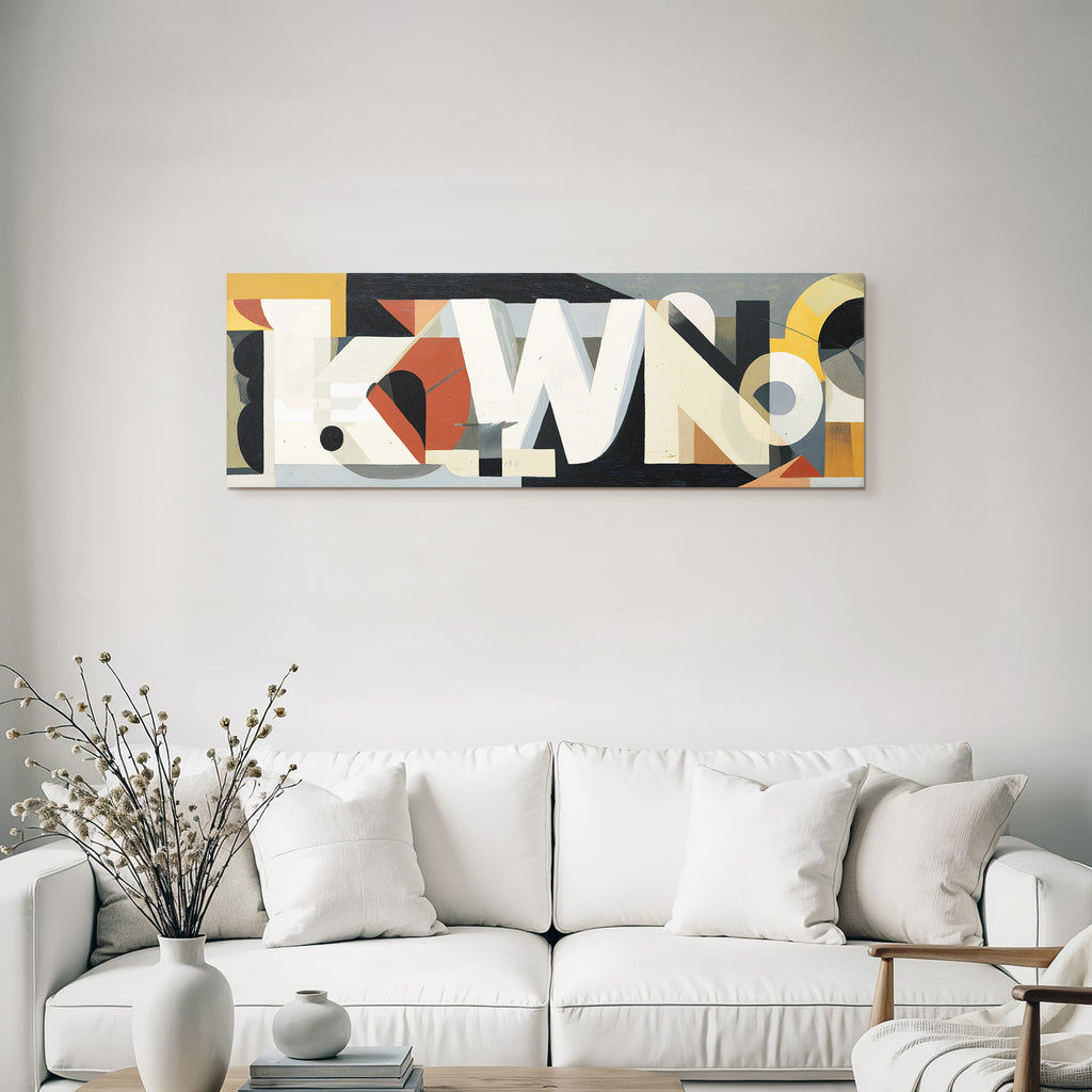 Abstracte Kunst Mit Bold Shapes Und Stylisierten Buchstaben