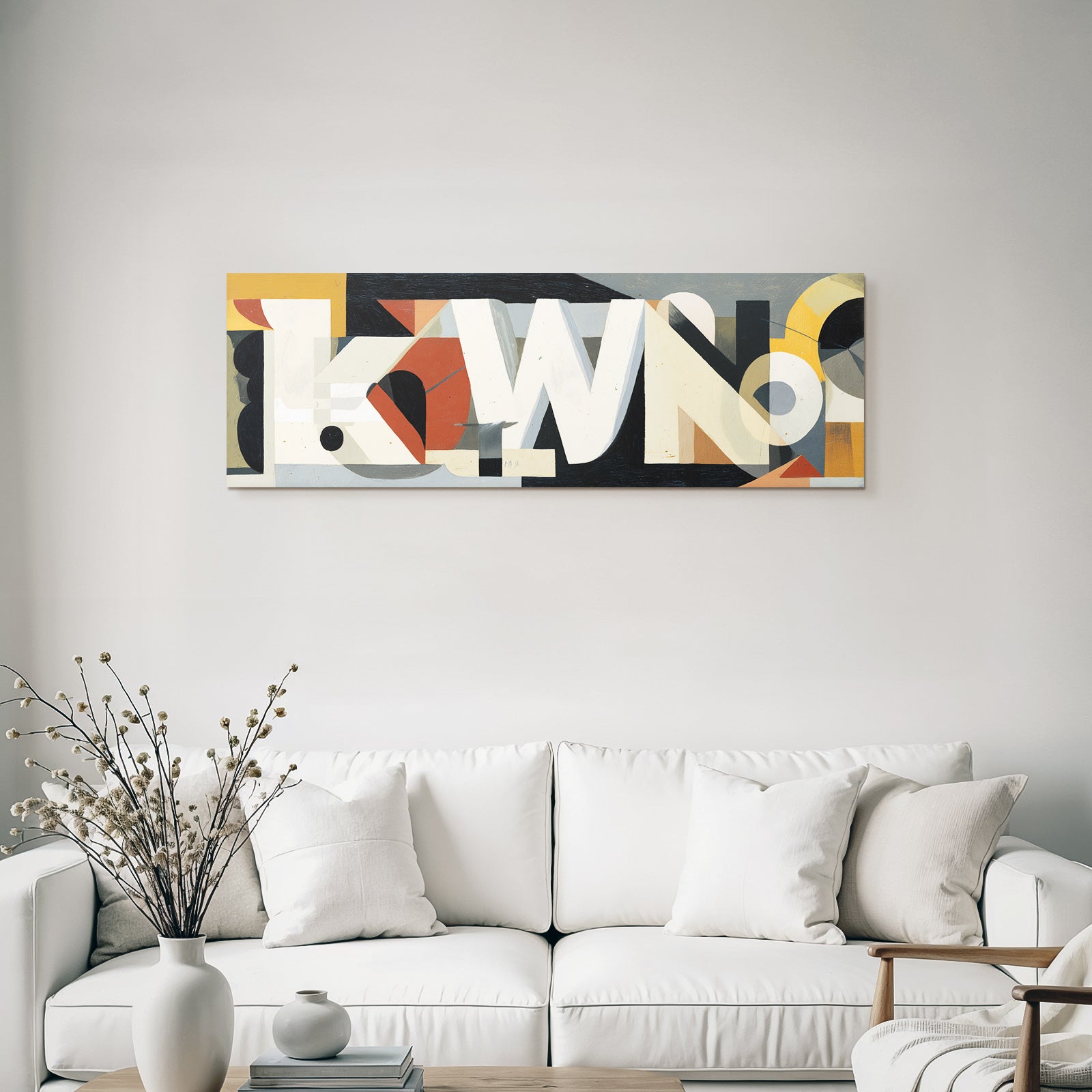 Abstracte Kunst Mit Bold Shapes Und Stylisierten Buchstaben