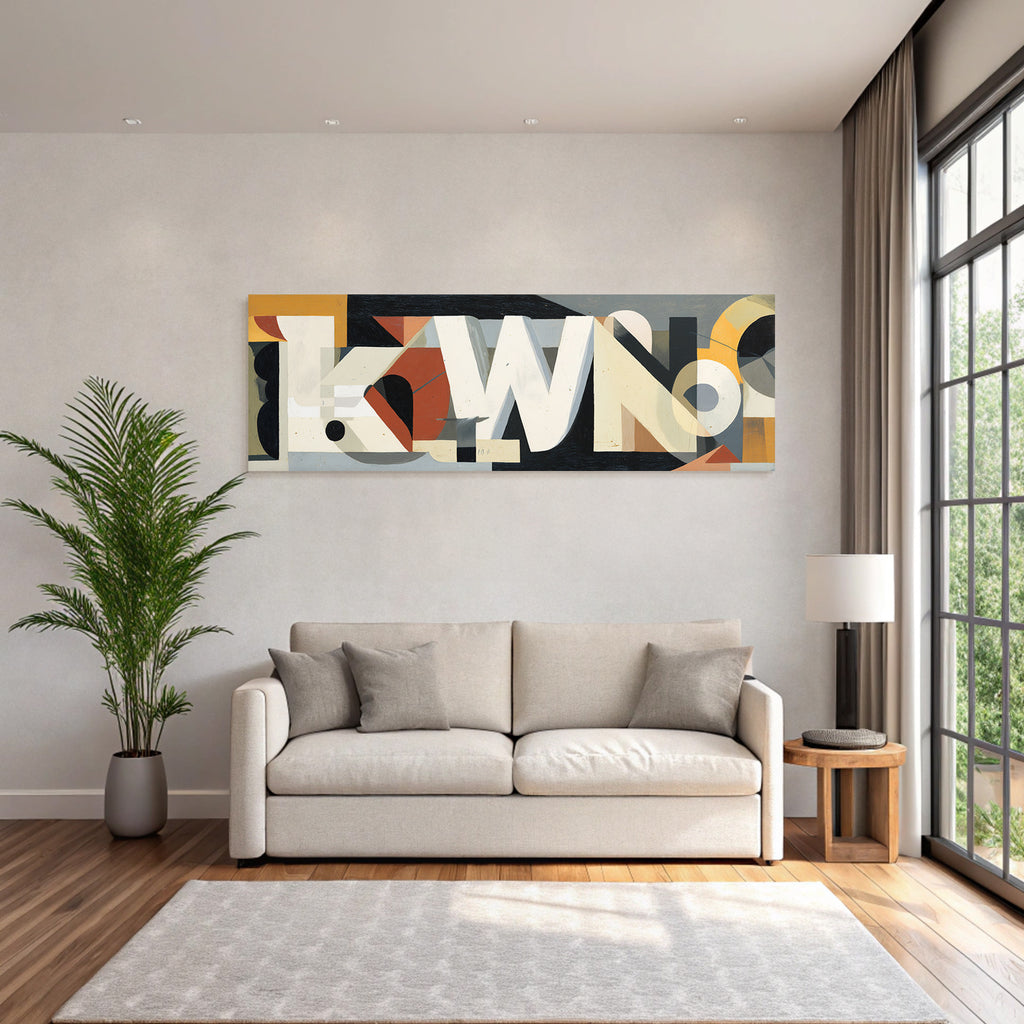 Abstracte Kunst Mit Bold Shapes Und Stylisierten Buchstaben