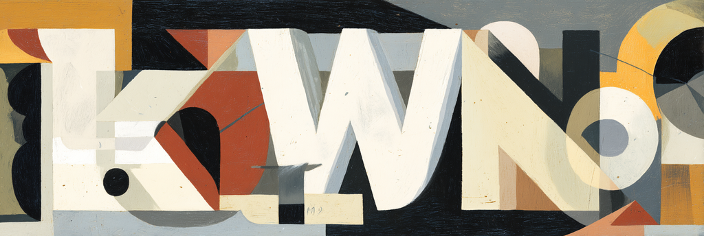 Abstracte Kunst Mit Bold Shapes Und Stylisierten Buchstaben | Typografische Kunst | Kunstgattungen
