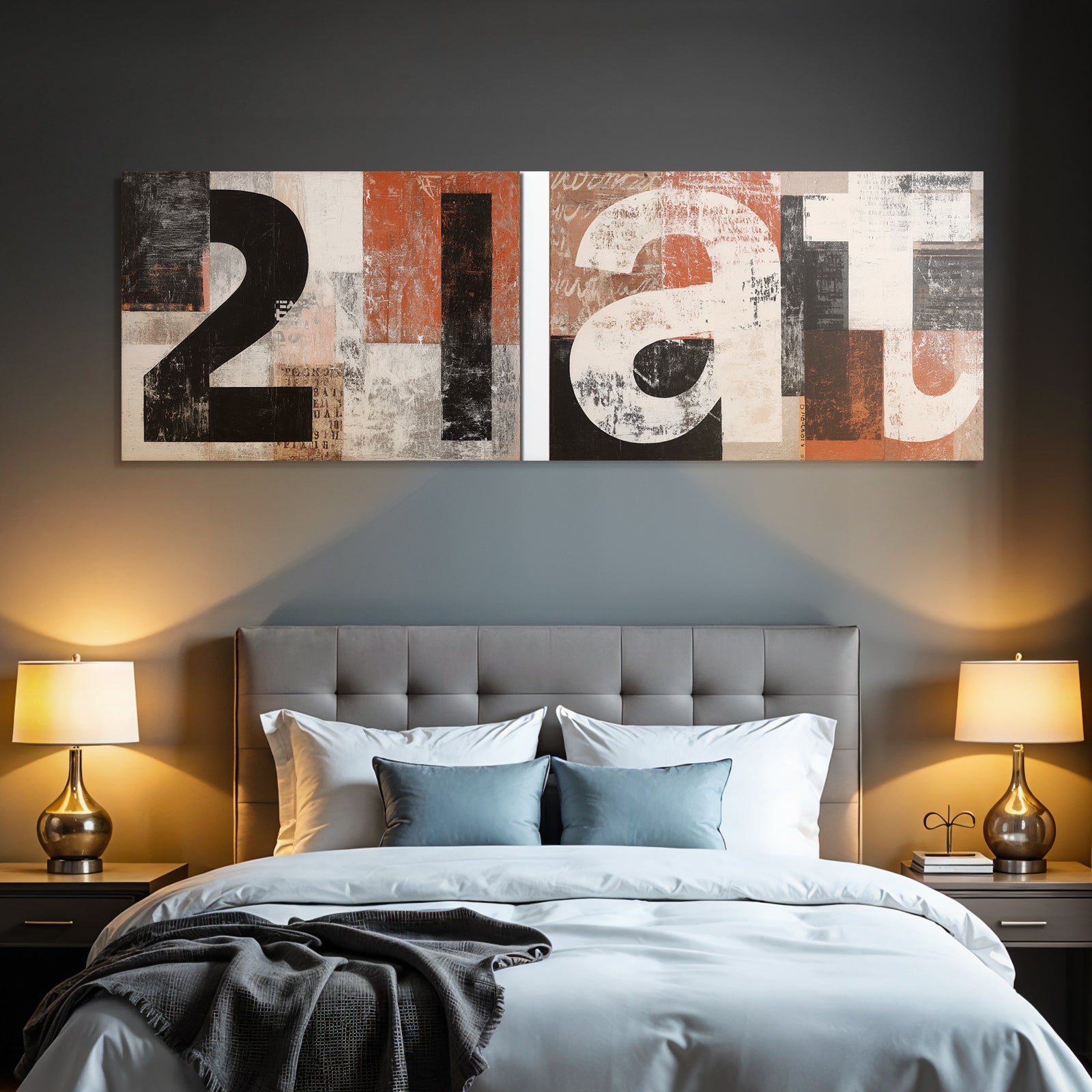 Abstract artwork with color black white and earth tones