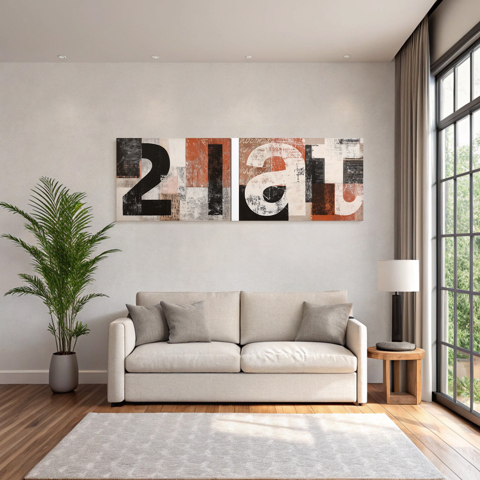 Abstract artwork with color black white and earth tones