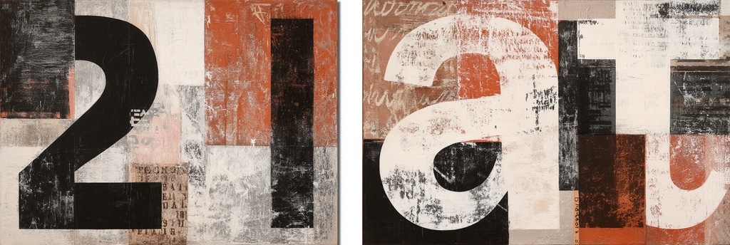 Abstracte Kunstwerk 21 At Mit Farbe Black White Und Erdtöne | Typografische Kunst | Kunstgattungen