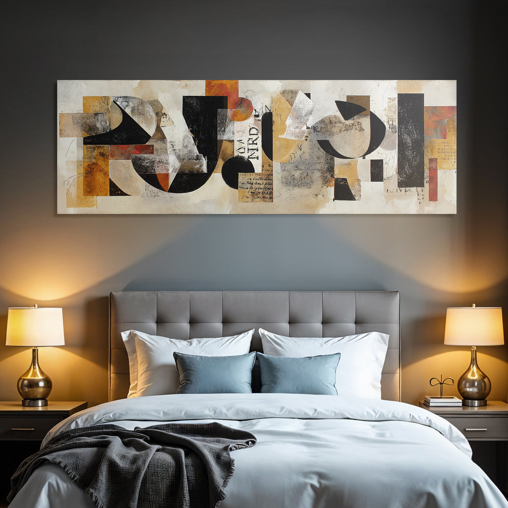 Abstract artwork Geometric shapes Colorful textures Collage style