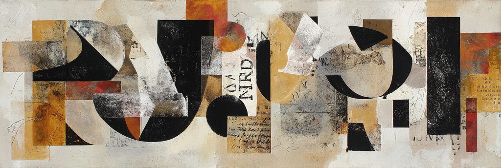 Abstractes Kunstwerk Geometrische Formen Farbige Texturen Collage Stil | Typografische Kunst | Kunstgattungen