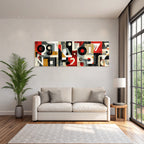 Abstrakte Geometrische Kunst Mit Farben Und Zahlen