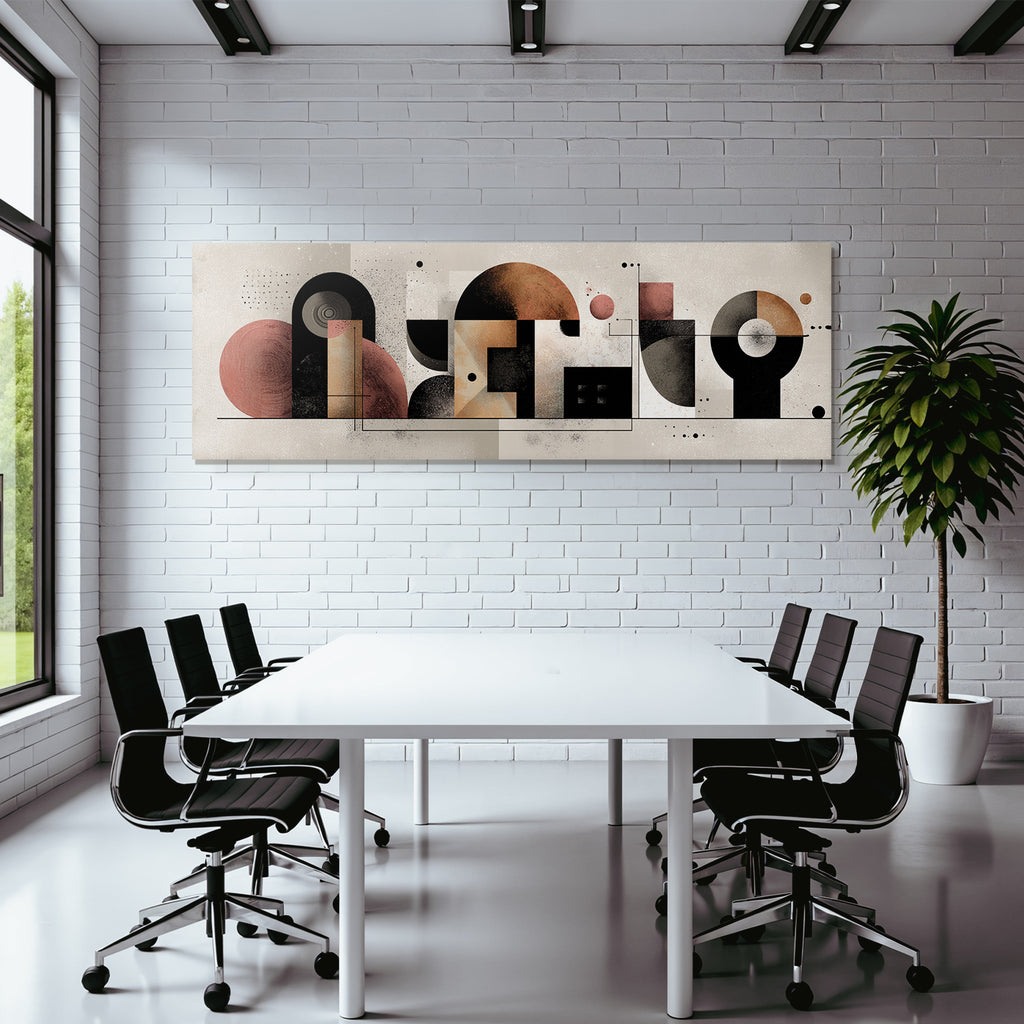 Abstrakte Kunst Geometrische Formen Warme Farben Moderner Minimalismus