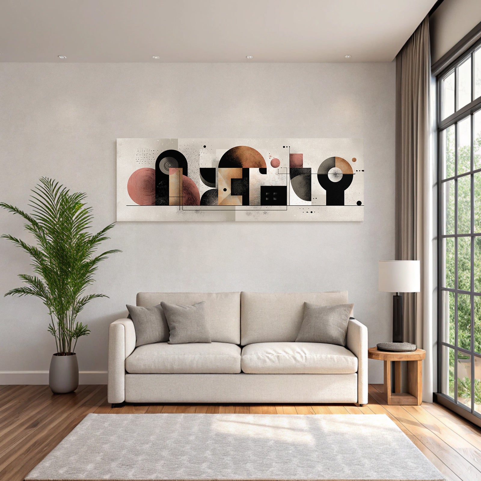 Abstrakte Kunst Geometrische Formen Warme Farben Moderner Minimalismus