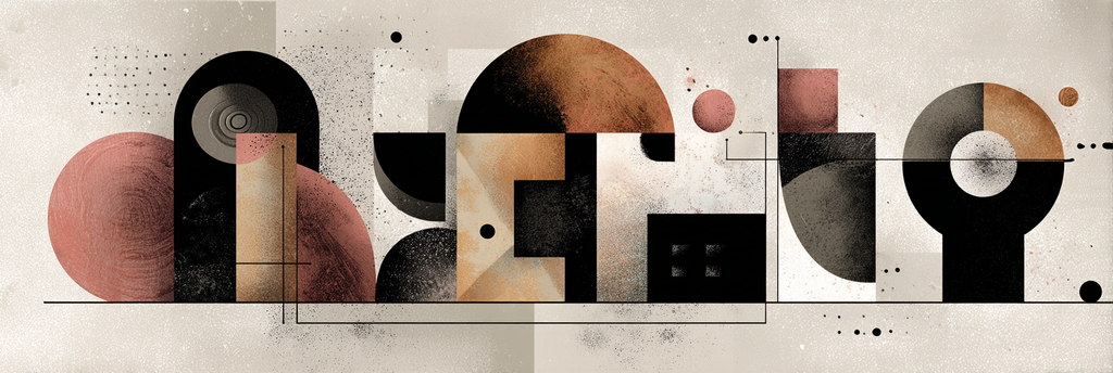 Abstrakte Kunst Geometrische Formen Warme Farben Moderner Minimalismus | Typografische Kunst | Kunstgattungen