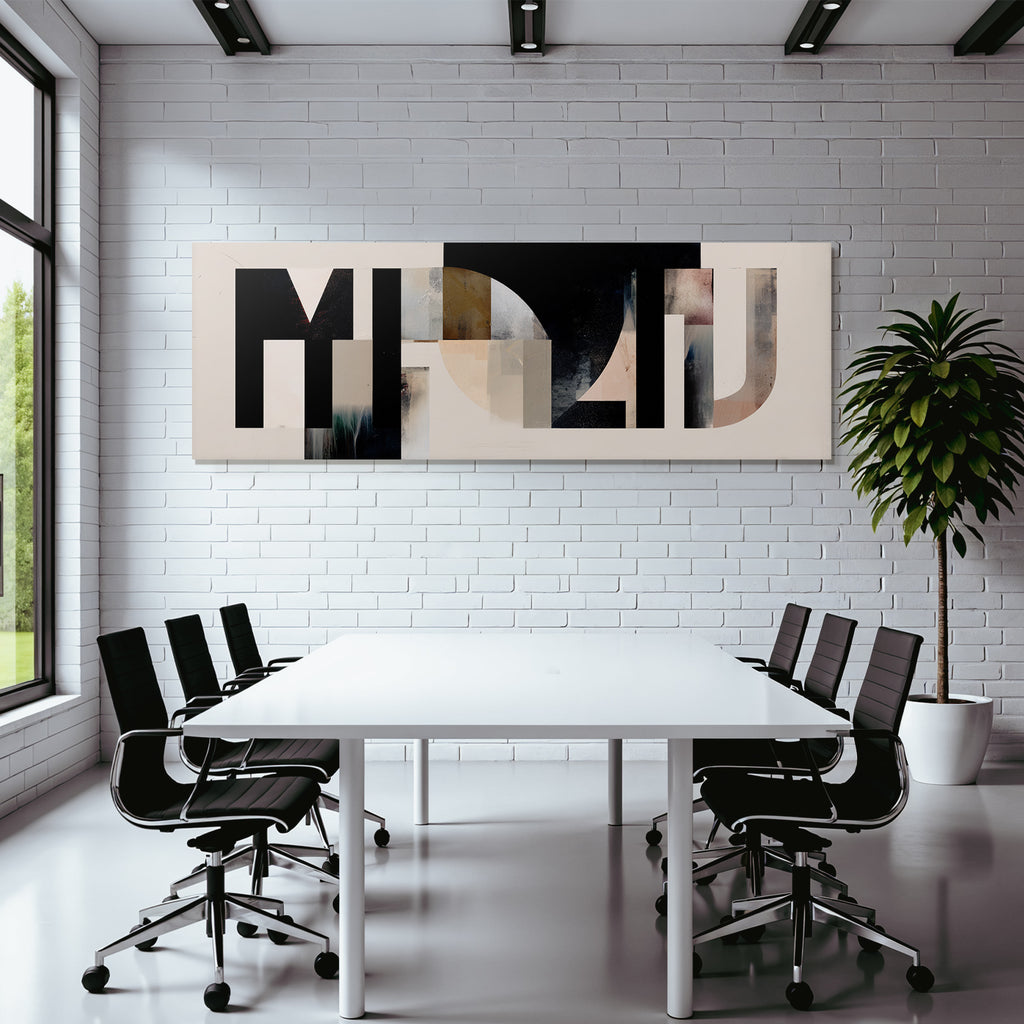 Abstrakte Kunst Mit Stilisiertem Schriftzug Und Various Formen Und Texturen