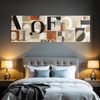 Abstrakte Kunst Typografie Collage Neutrale Farbe Mit Orange Und Schwarz