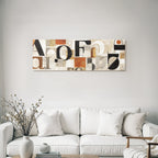 Abstrakte Kunst Typografie Collage Neutrale Farbe Mit Orange Und Schwarz