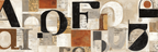 Abstrakte Kunst Typografie Collage Neutrale Farbe Mit Orange Und Schwarz | Typografische Kunst | Kunstgattungen