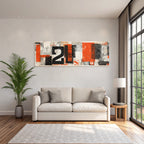 Abstraktes Design Collage Mit Zahlen Texturen Und Farbe Rot Schwarz Beige