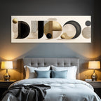 Elegante Zeitgenoßische Geometrische Abstrakte Formen Gold Black Beige