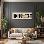 Elegante Zeitgenoßische Geometrische Abstrakte Formen Gold Black Beige
