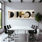 Elegante Zeitgenoßische Geometrische Abstrakte Formen Gold Black Beige