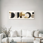 Elegante Zeitgenoßische Geometrische Abstrakte Formen Gold Black Beige