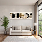 Elegante Zeitgenoßische Geometrische Abstrakte Formen Gold Black Beige