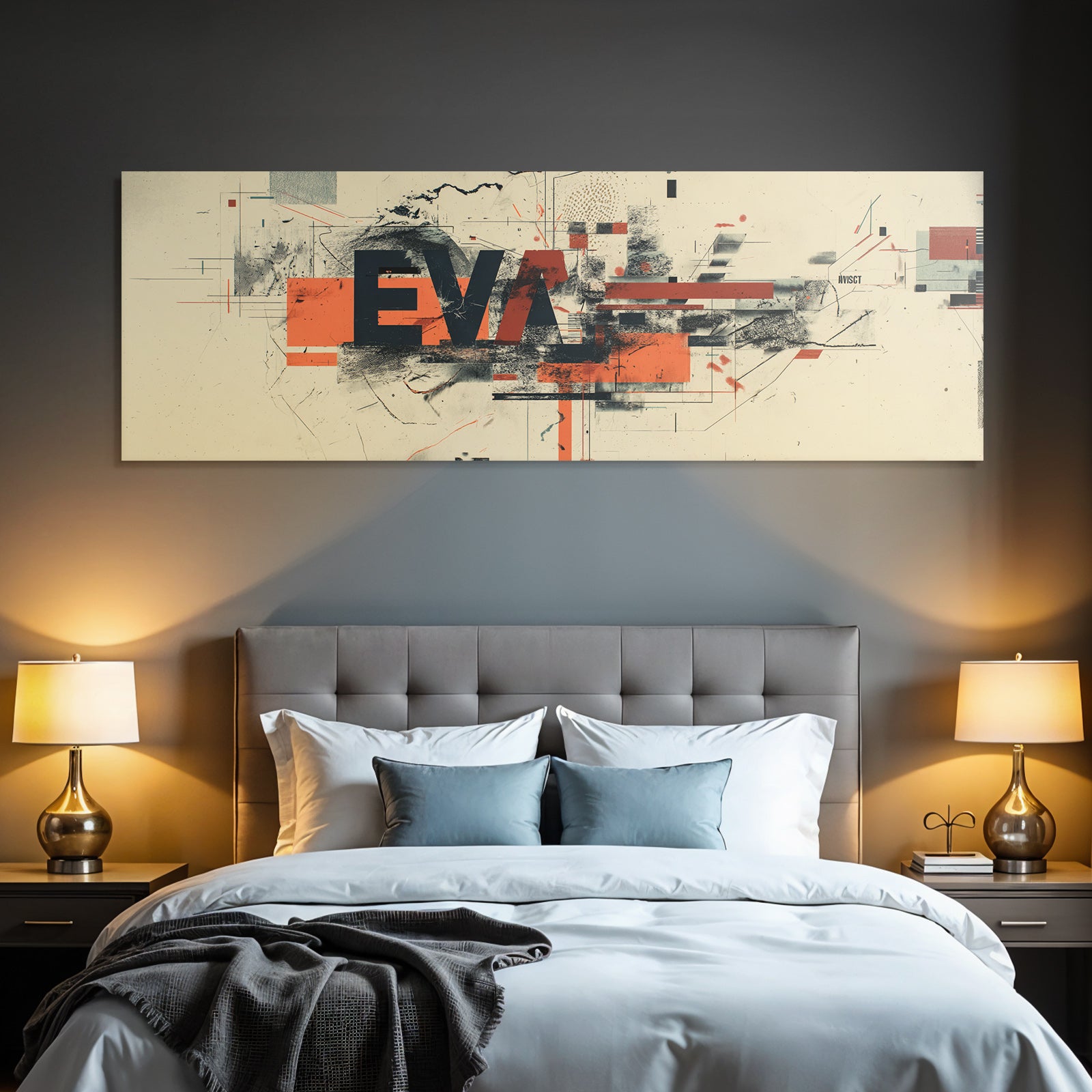 Eva Abstraktes Digitale Kunst Mit Geometrischen Formen Und Typografie