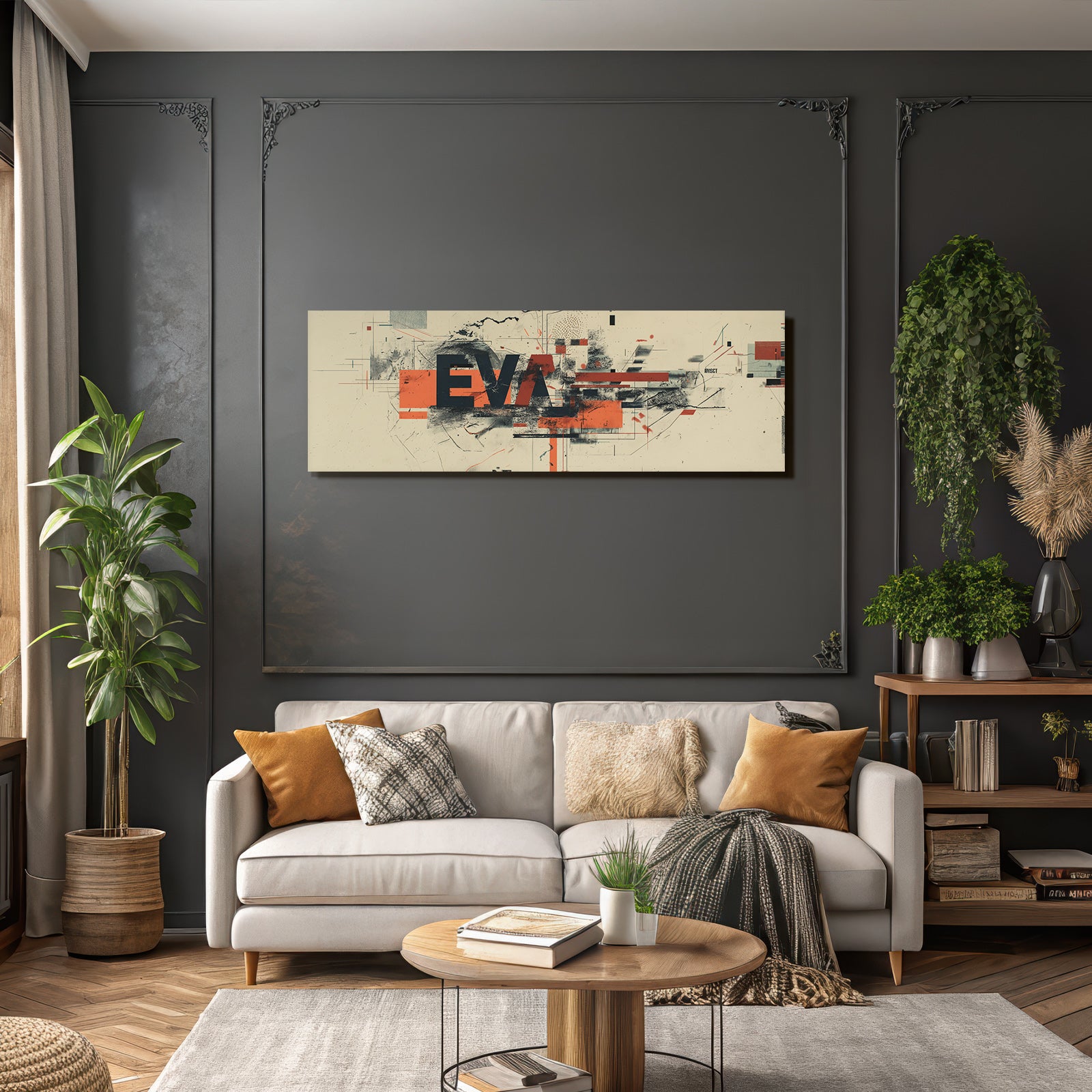 Eva Abstraktes Digitale Kunst Mit Geometrischen Formen Und Typografie