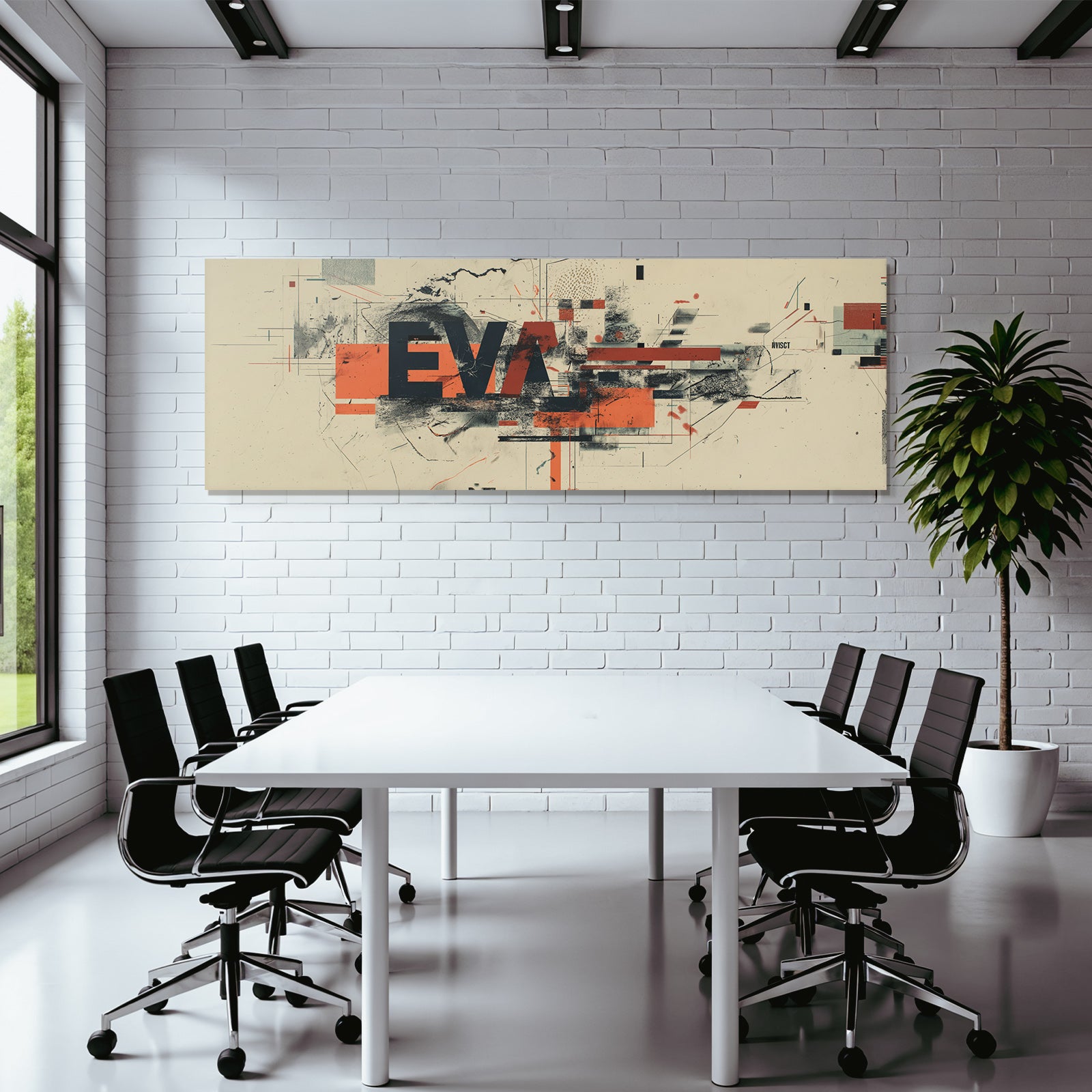Eva Abstraktes Digitale Kunst Mit Geometrischen Formen Und Typografie