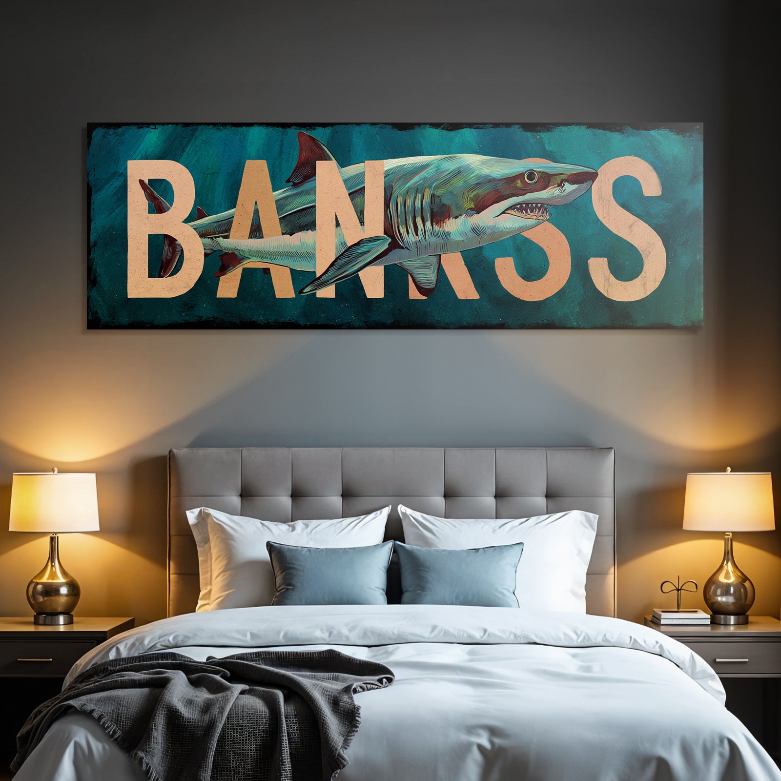 Shark Banks Creative Illustration Underwater Background