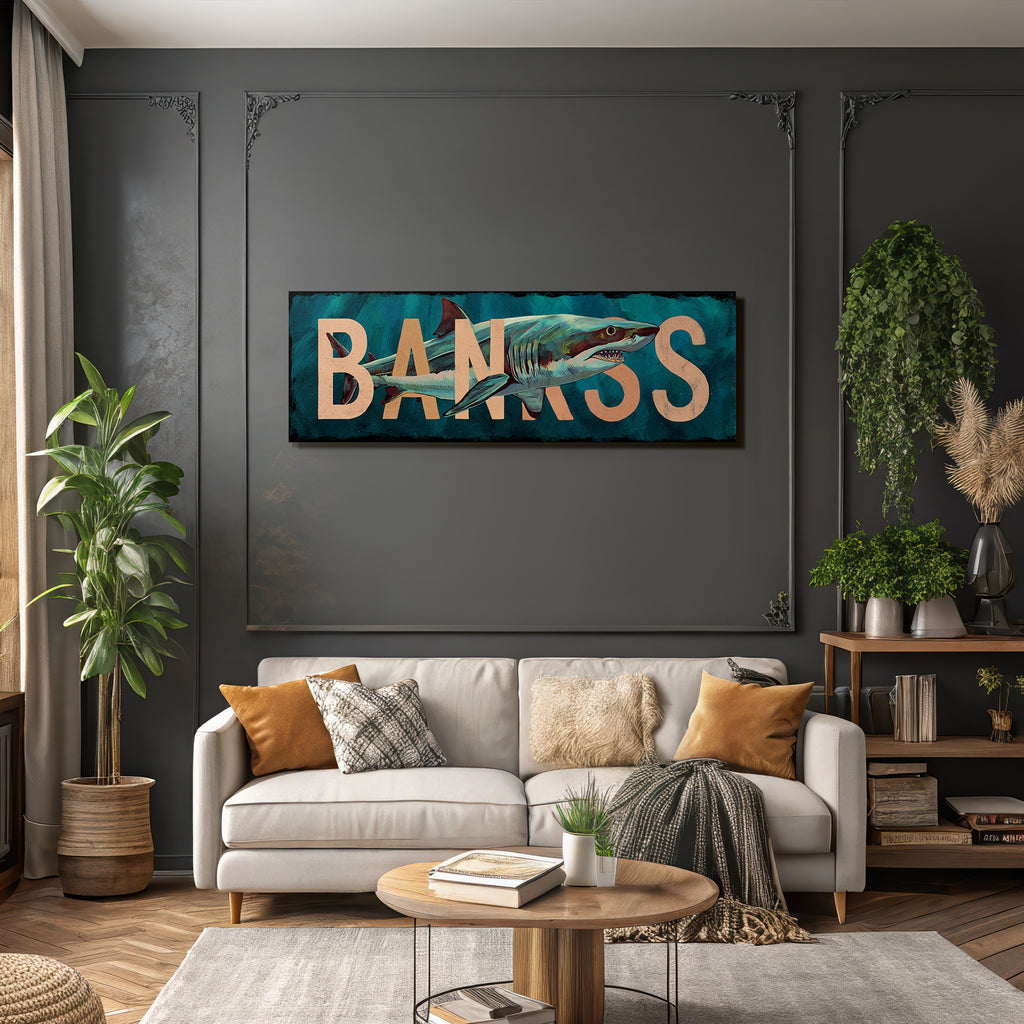 Shark Banks Creative Illustration Underwater Background