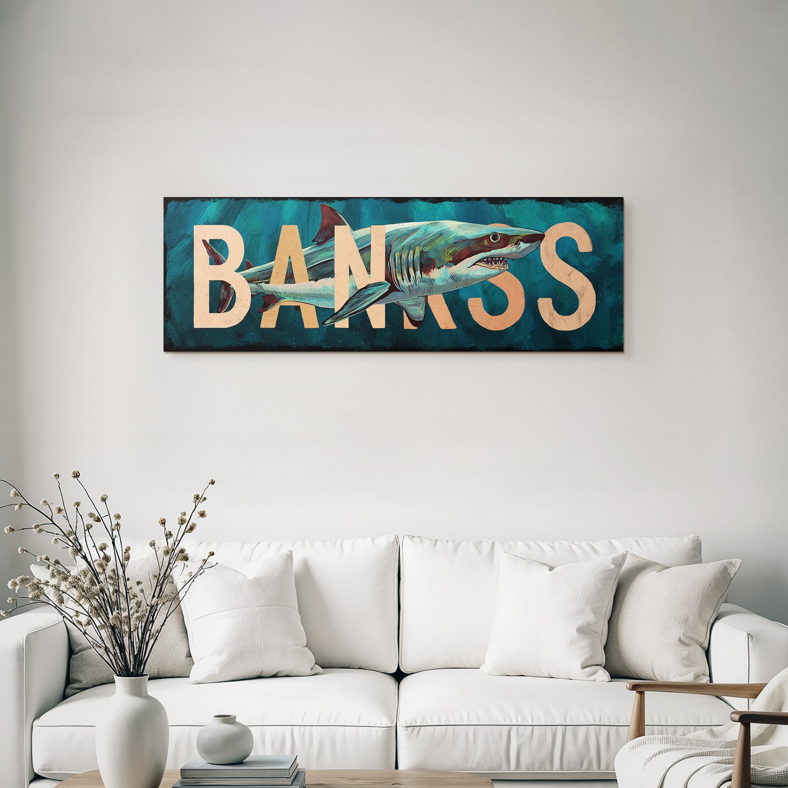 Shark Banks Creative Illustration Underwater Background